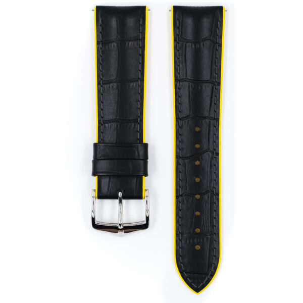 Hirsch watch leather strap Andy L yellow 20mm alligator embossing 0927228050-2-20 - Image 3