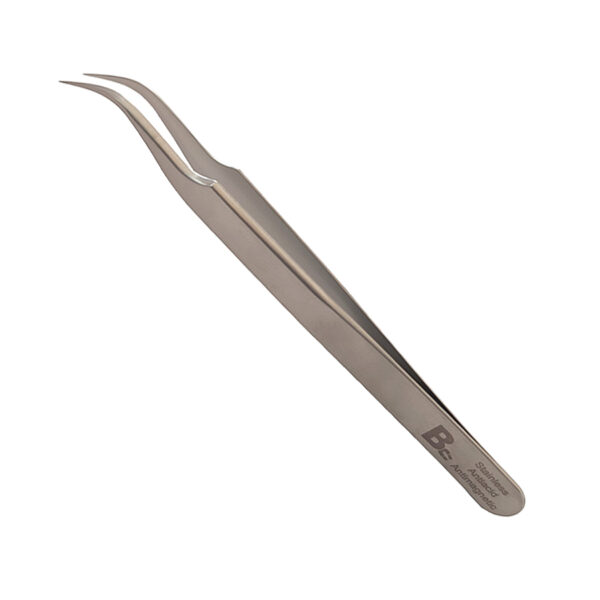 Bergeon 7026-7 antimagnetic watchmaker tweezer with curved points 120 mm