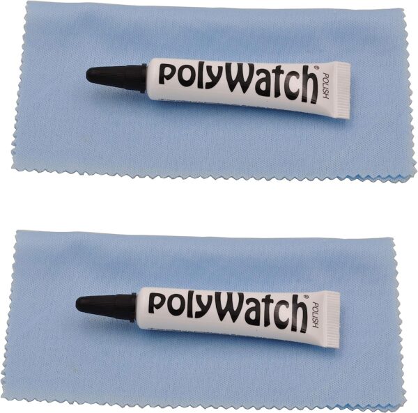 Polywatch Plastic Crystal Glass Polish (2 Units) with 2 pieces of cloth