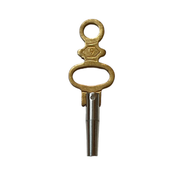 Pocket key No.2 nickel-plated steel shaft and punched brass handle 1.75 mm