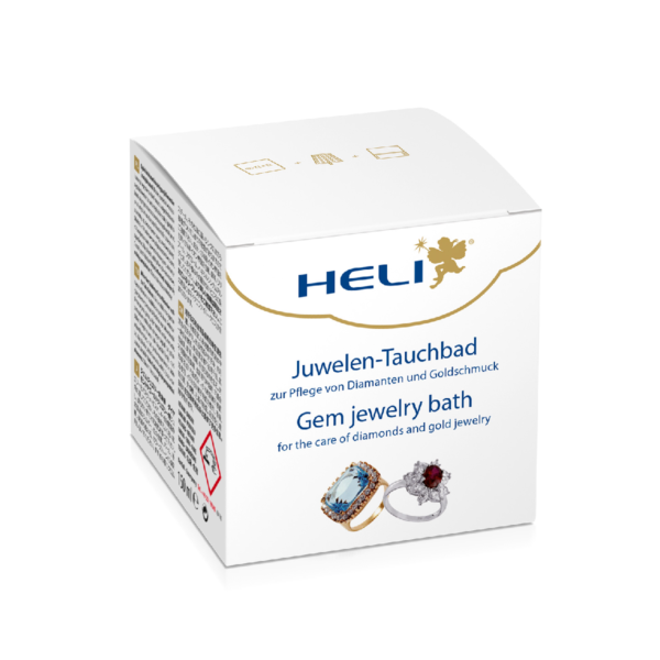 Heli gem jewelry bath with rinsing basket and cleaning cloth, jeweler's packaging, 150 ml