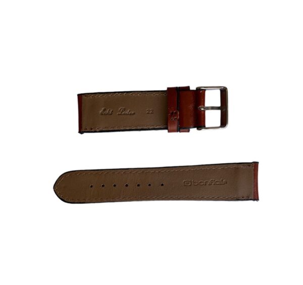 Reddish brown leather strap for watch 22 mm - Image 2