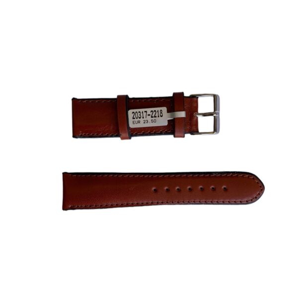 Reddish brown leather strap for watch 22 mm