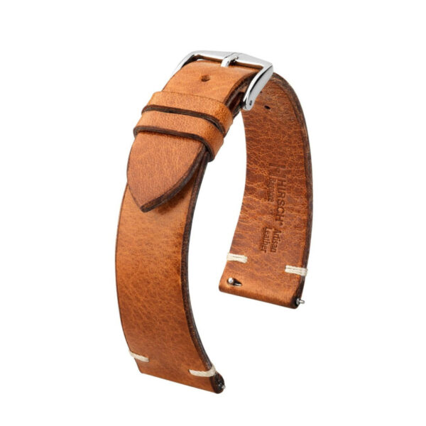 Hirsch Bagnore L brown leather watch strap 19 mm 05502070-2-19