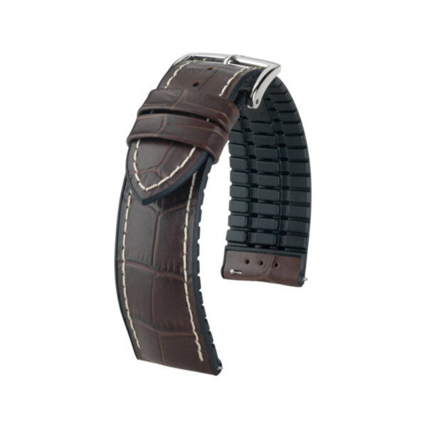 Hirsch George L dark brown calf leather watch strap 20 mm 0925128010-2-20