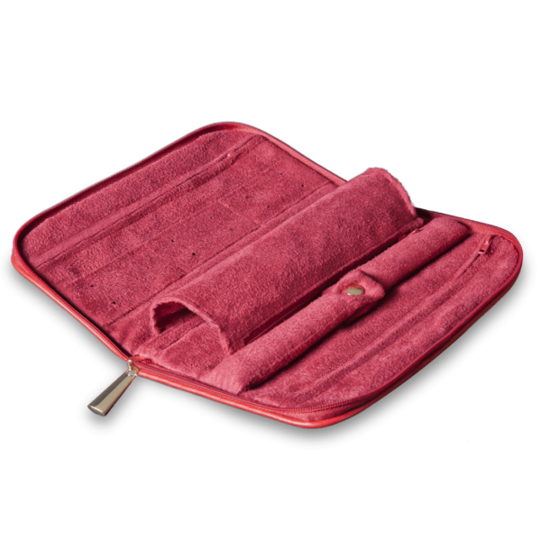 Connoisseurs leather red jewellery clutch CONN1054