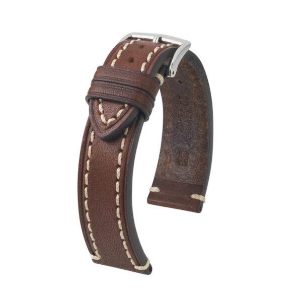 Hirsch Liberty Artisan L brown calf leather watch strap 22 mm 10900210-2-22