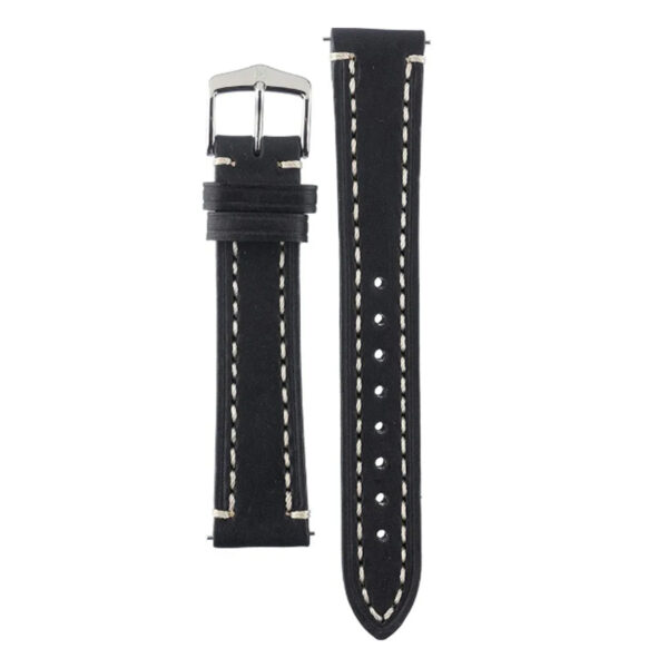 Hirsch Liberty Artisan L black calf leather watch strap 20 mm 10900250-2-20 - Image 2