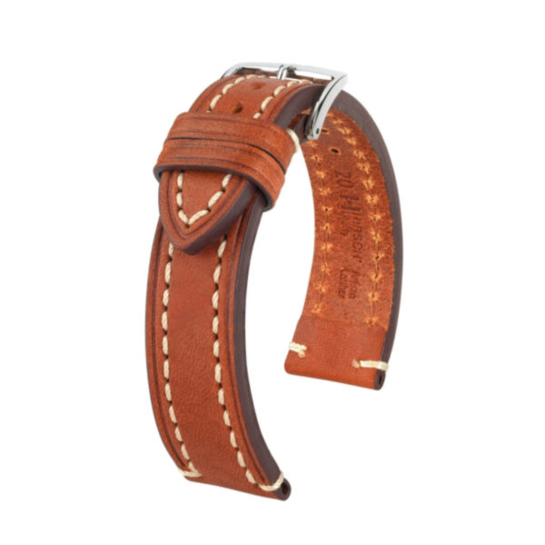 Hirsch Liberty Artisan L brown calf leather watch strap 24 mm 10900270-2-24