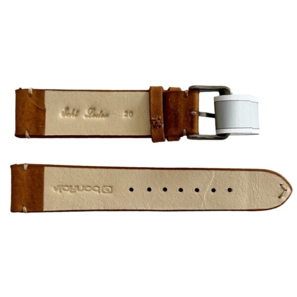 Mokka beige leather strap with stitch 20 mm - Image 2