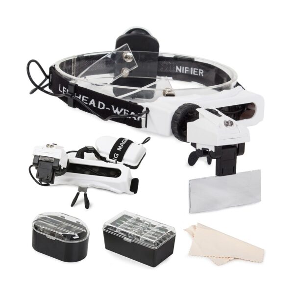 Eyeglasses and loupe lens with LED light 1x, 1.5x, 2x, 2.5x, 3.5x, 5x, 8x and 20x