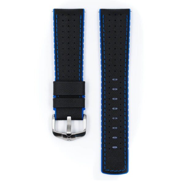 Hirsch Robby L black and blue calf leather watch strap 20 mm 0918094050-4-20 - Image 3