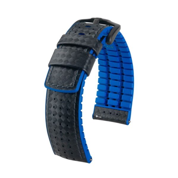 Hirsch Ayrton L black and blue calf leather watch strap 20 mm 0918092050-5-20