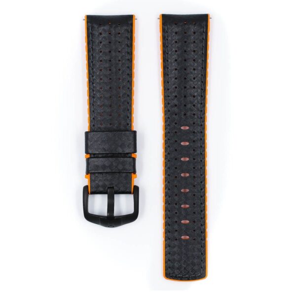 Hirsch Ayrton L black and orange calf leather watch strap 22 mm 0917692050-5-22 - Image 3