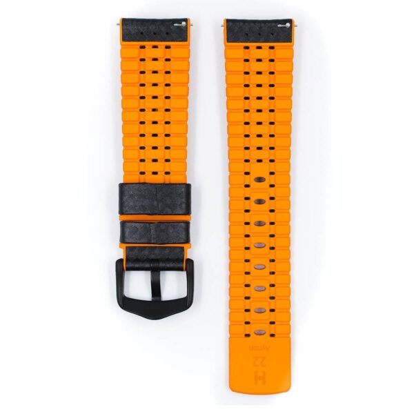 Hirsch Ayrton L black and orange calf leather watch strap 22 mm 0917692050-5-22 - Image 2