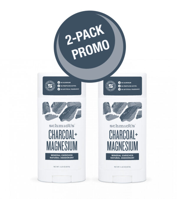 PROMO 2-PACK: Natural Deo Stick Charcoal + Magnesium 92 gr.