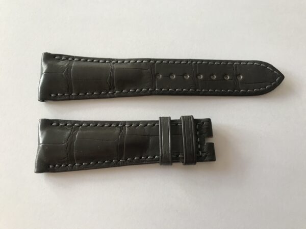 New Heuer Carrera alligator dark grey leather strap 22mm