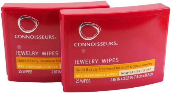 Connoisseurs Jewelry Dry Disposable Wipes 25 Count - Pack of 2