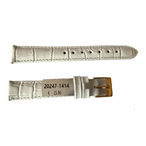 Louisiana Croco White Leather Strap For Ladies Watches 14mm