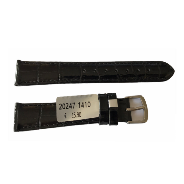 Louisiana Croco Black Leather Strap For Ladies Watches 14mm