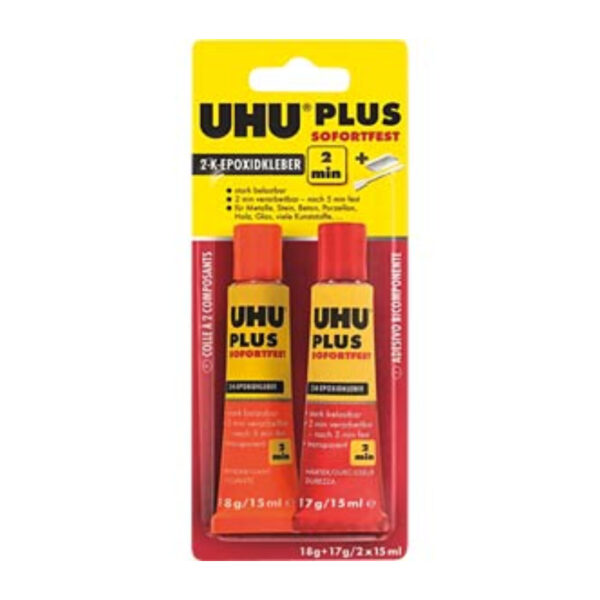 UHU 2-component adhesive plus instant resistant, super fast and crystal clear 2K adhesive, 35 g