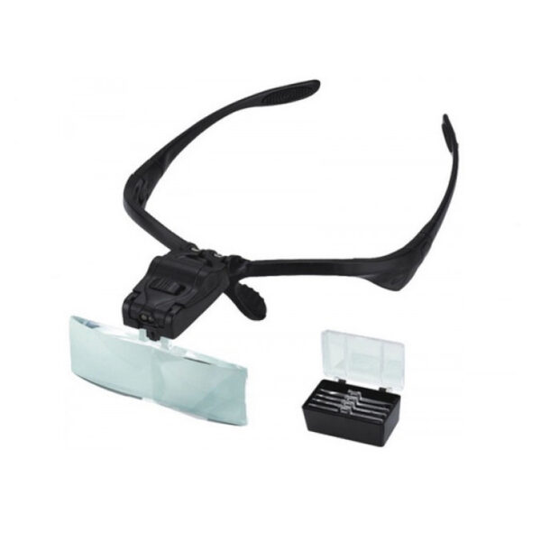 Bergeon 8909 glasses binocular magnifier LED light 1.0x, 1.5x, 2.0x, 2.5x and 3.5x