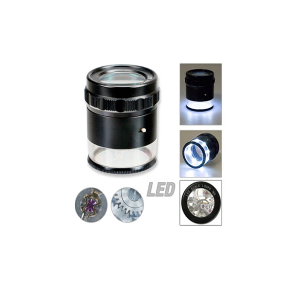 Measure and control loupe LED light x10 3 double lenses precision magnifier for watchmakers