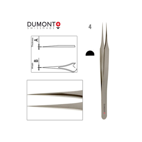 Dumont Dumoxel #4 Tweezers Antimagnetic Steel 110mm Swiss Tool