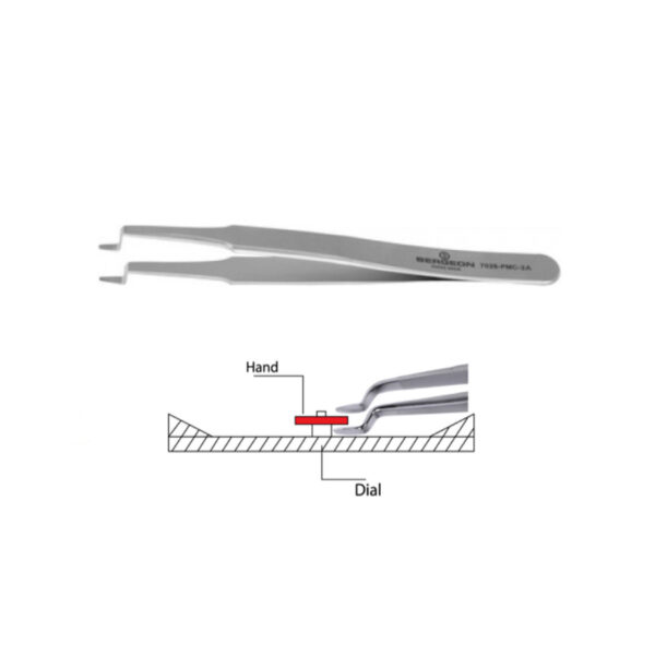 Bergeon 7026-PMC-2A tweezer for hands installing specially for chronograph watches