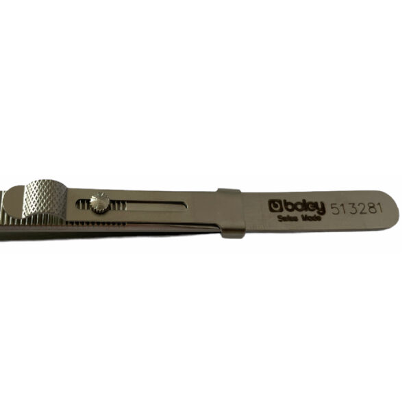 Boley diamond stainless steel tweezers with core, groove and locking system for gemstones - Image 2