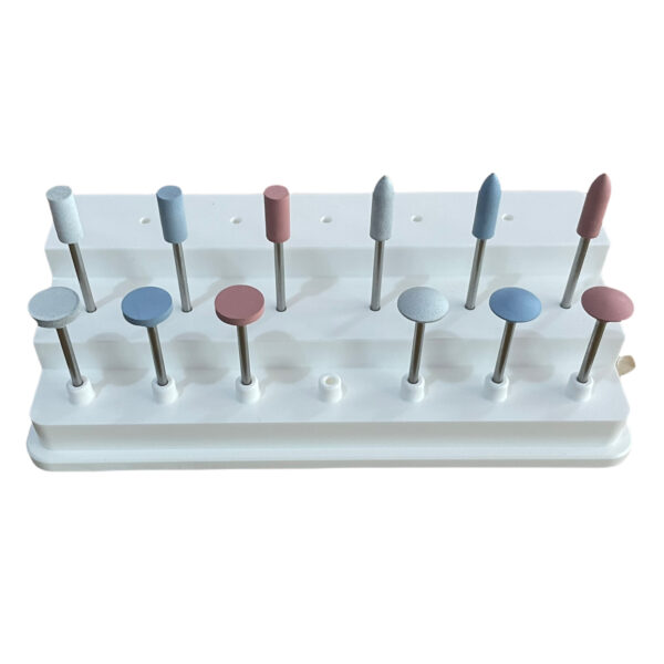 Set of 12 miniature mounted silicone polisher for metals, ceramics and plastics