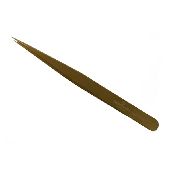 Bergeon 7422-PM-S5 tweezers type S5, thin, brass, 100 % nonmagnetic