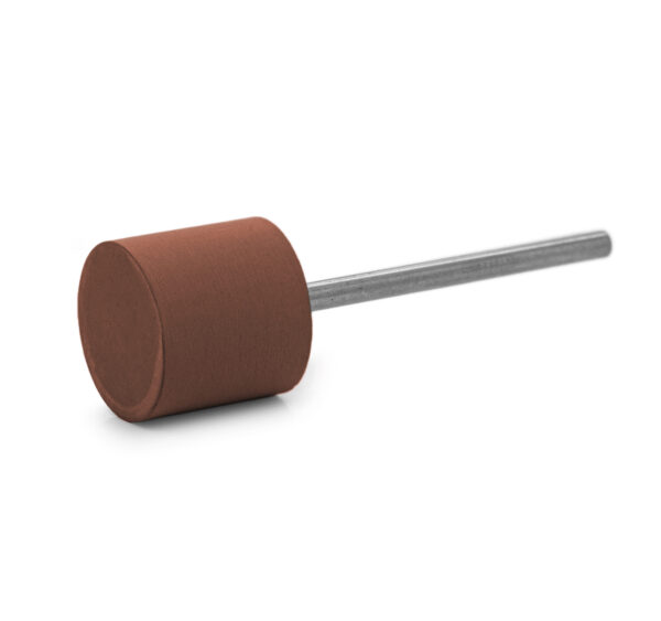 Polisher red-brown soft cylinder, Ø 14 x 12 mm, soft, grain fine, HP-shank