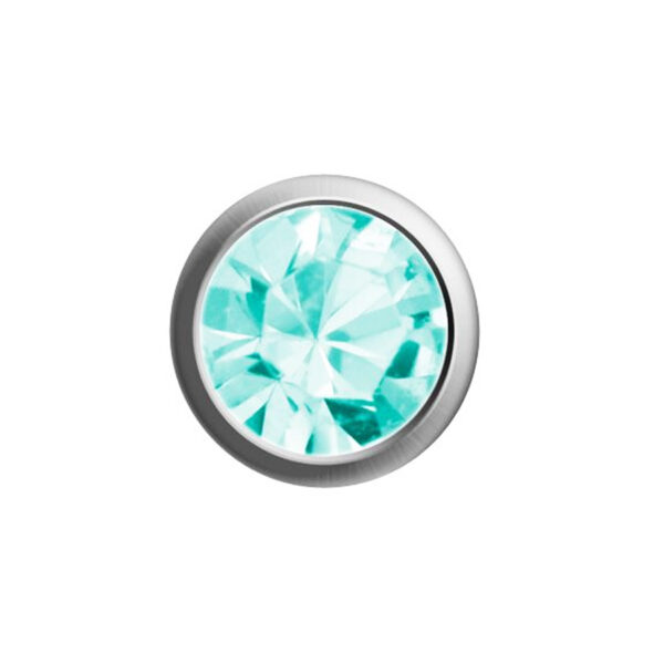 Aquamarine imitation Easy Piercy Comfort white ear studs Ø 2,95 mm