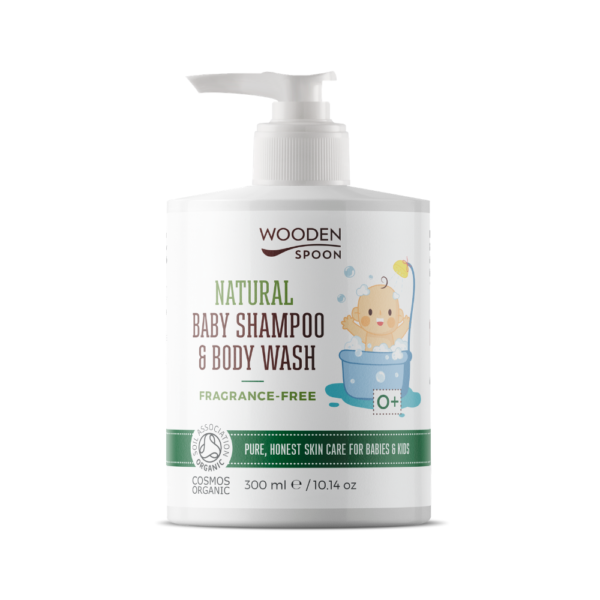 Natural Baby Shampoo and Body Wash “Fragrance Free”  WOODEN SPOPON 300 ml.