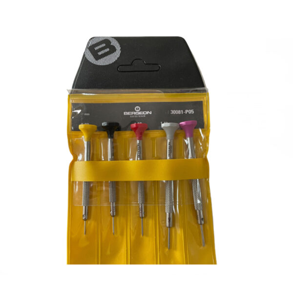 Bergeon 30081-P05 Stainless Steel Assortment of 5 Screwdrivers