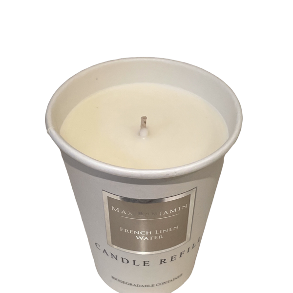 French Linen Water Luxury Natural Candle Refill Max Benjamin - Image 4