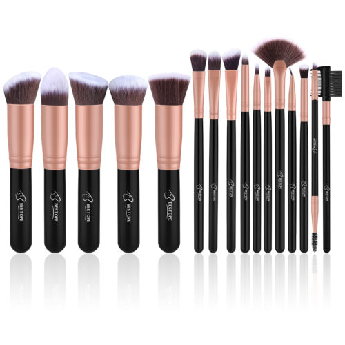 BESTOPE Makeup Brushes 16 Pcs Makeup Brush Set Premium Synthetic Foundation