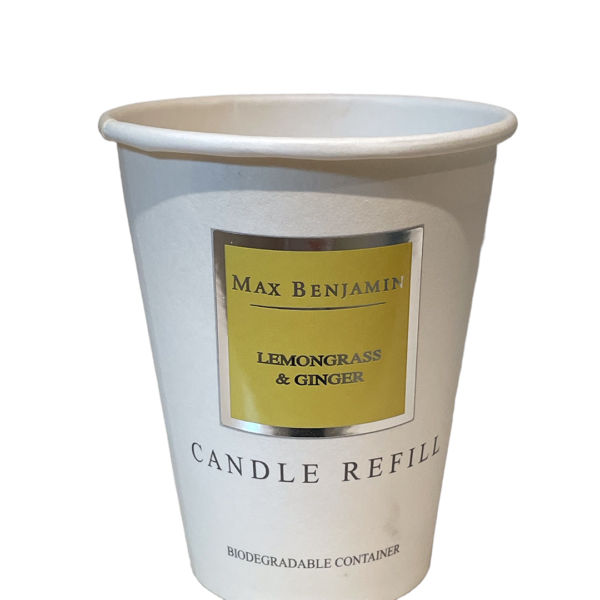 Lemongrass and Ginger Luxury Natural Candle Refill Max Benjamin