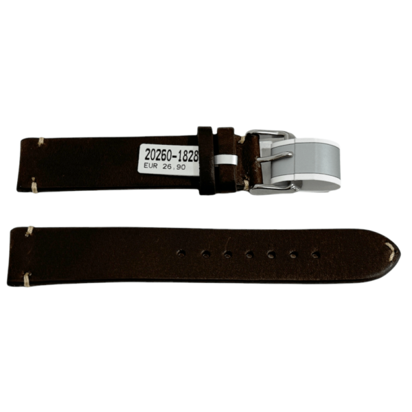 Mokka dark brown strap with stitch 18 mm