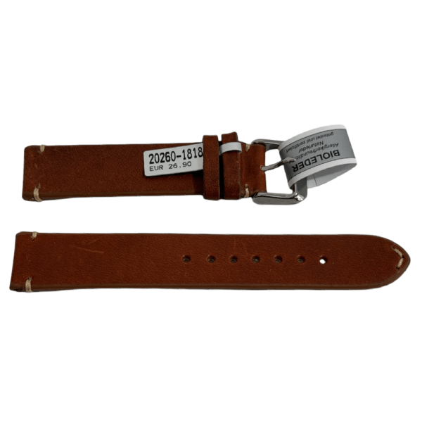 Mokka reddish brown strap with stitch 18 mm