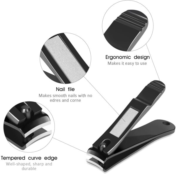 Nail Clippers Set 2PCs Black Stainless Steel Bestope - Image 5