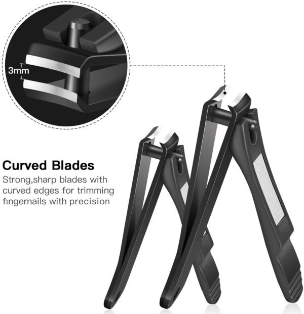 Nail Clippers Set 2PCs Black Stainless Steel Bestope - Image 3