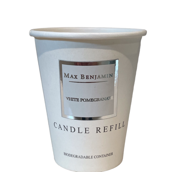 White Pomegranate Luxury Natural Candle Refill Max Benjamin